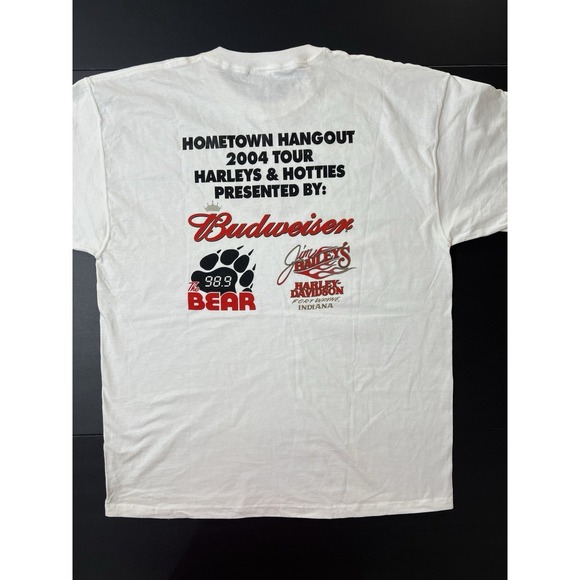 Vintage True Music Tour 2004 Budweiser Harley Davidson Graphic Tshirt Size XL - Picture 6 of 7